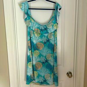 NWOT Sunsations Nautical Print Swim Dress Cover Up